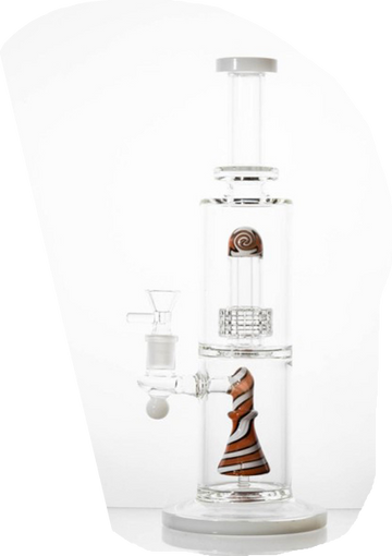 Glass Water Pipe Tube Base Design With UFO to Matrix Perc & Cone Perc - 769 Grams - 12 Inches - Assorted Colors [GH-63]