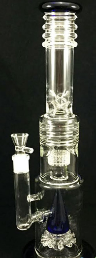 Glass Water Pipe With Cone Top Sprinker Perc - 18 Inches - 1425 Grams - Assorted Colors [K276]