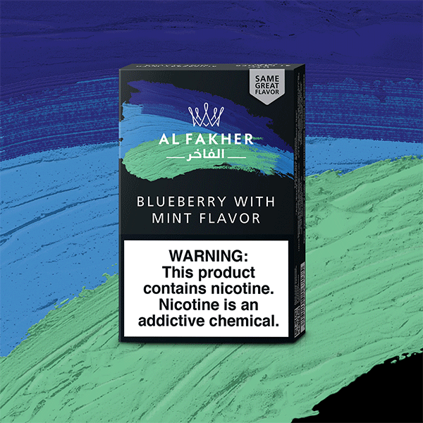 Al Fakher Blueberry Mint Hookah Tobacco 50g - Sweet Blueberry & Refreshing Mint - Cooling Smoke Blend