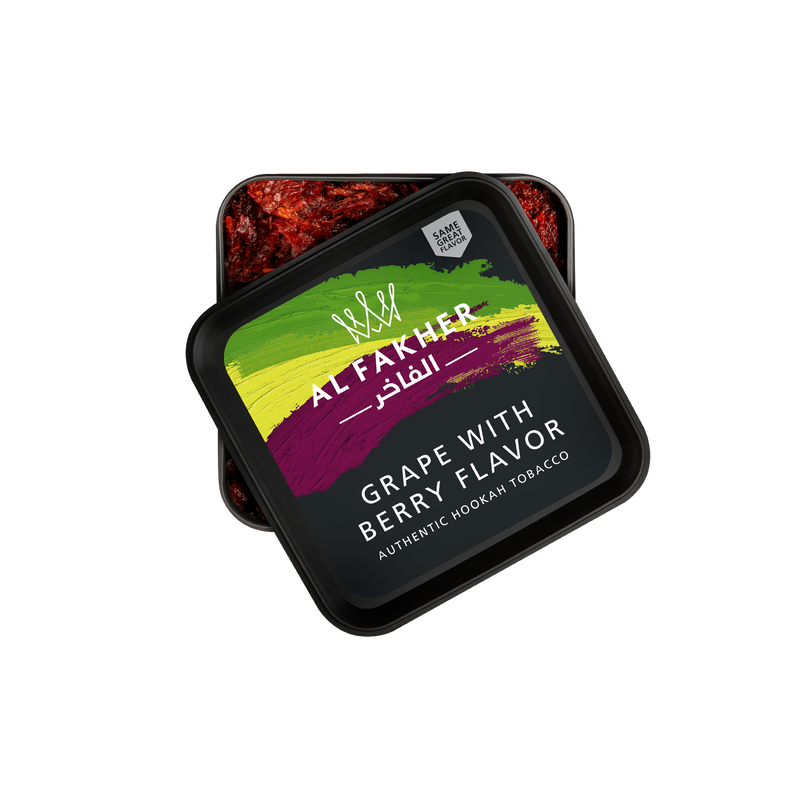 Al Fakher Grape with Berry Hookah Tobacco 1kg – Fruity blend of sweet grape and berry, perfect for a refreshing and flavorful hookah session.