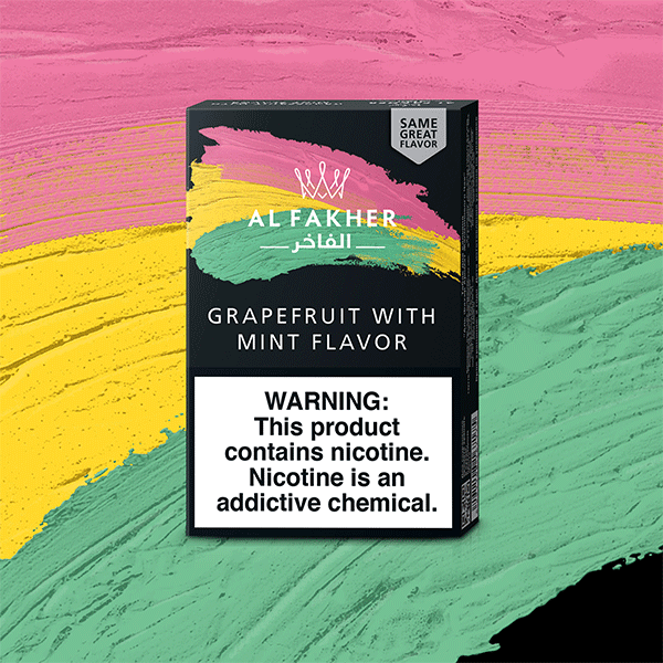 Al Fakher Grapefruit with Mint Hookah Tobacco 50g – Tangy grapefruit flavor with refreshing mint, offering a smooth and balanced smoke experience for hookah enthusiasts.