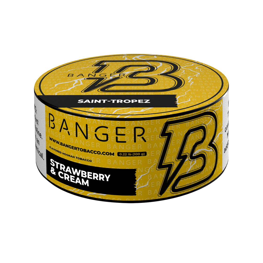 Banger Saint Tropez 100gr – Premium tropical flavor blend with low-nicotine Burley tobacco, developed in collaboration with Burn for a smooth, quality hookah experience.