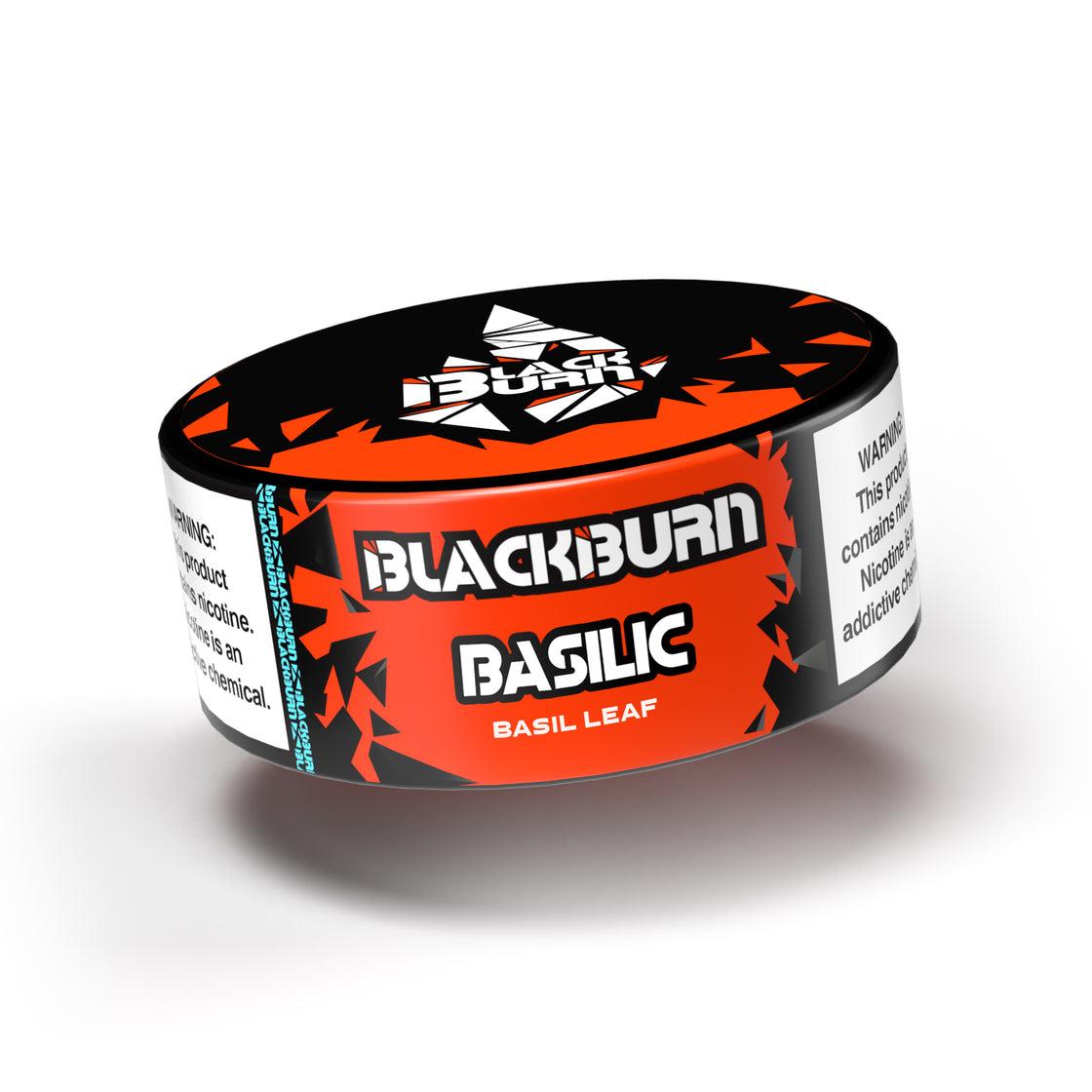 Black Burn Basilic 100gr – Premium basil-flavored hookah tobacco with low-nicotine Burley, offering a unique and refreshing herbal taste for mellow sessions.