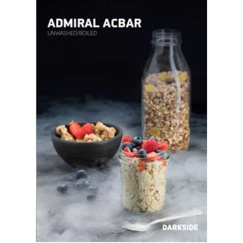 DarkSide Admiral Acbar Cereal Tobacco 100g, unique hookah flavor inspired by cereal, available at 710 Galaxy. Smooth, rich undertones for an exceptional smoking experience.