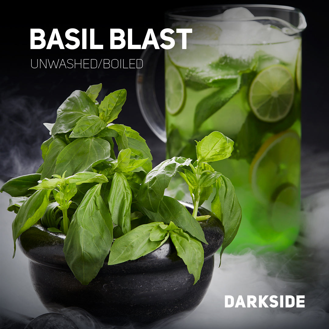 DarkSide Basil Blast Tobacco 250g - Fresh, herbal basil flavor hookah, available at 710 Galaxy