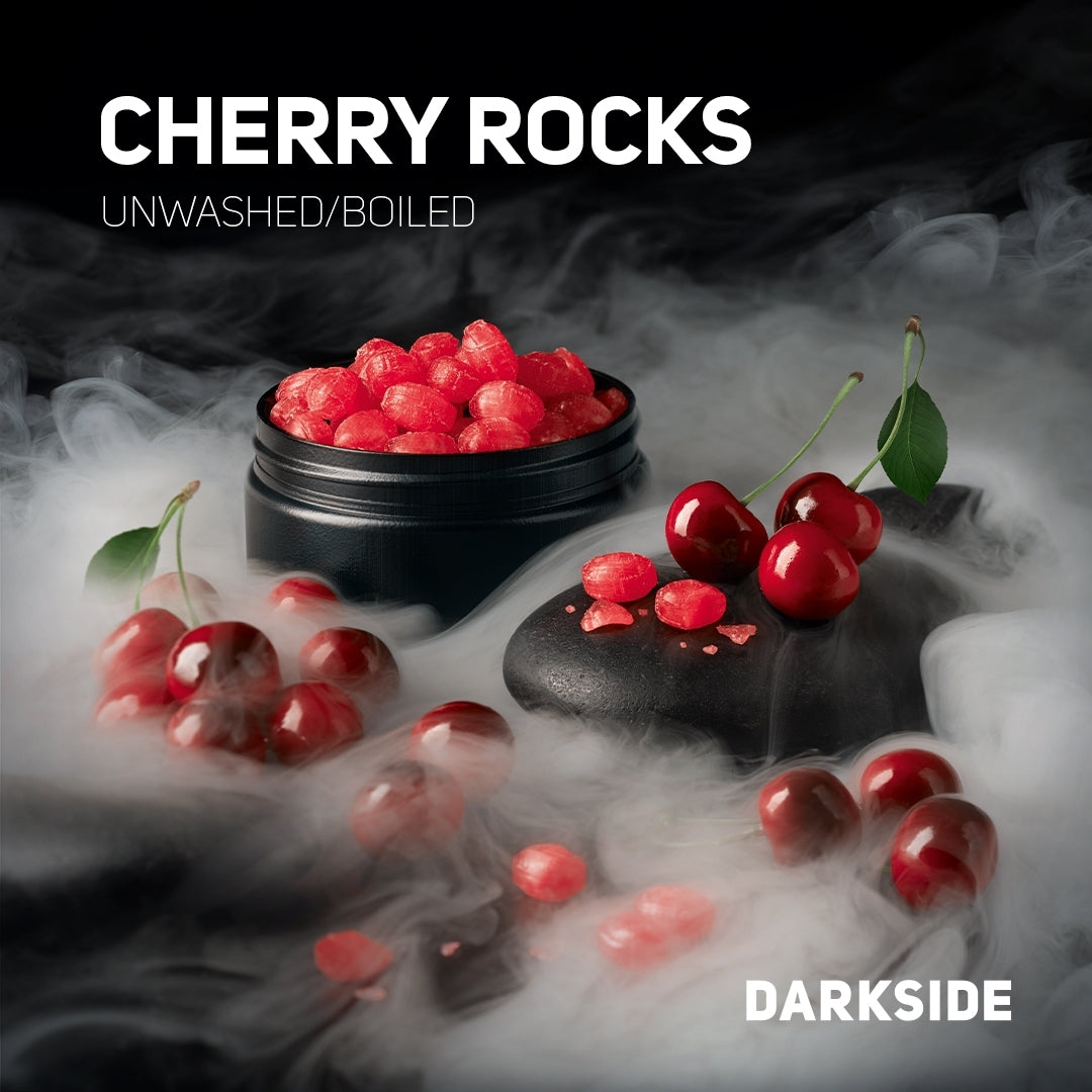 DarkSide Cherry Rocks 250g, offering a sweet and juicy cherry flavor for a satisfying hookah experience, available at 710 Galaxy