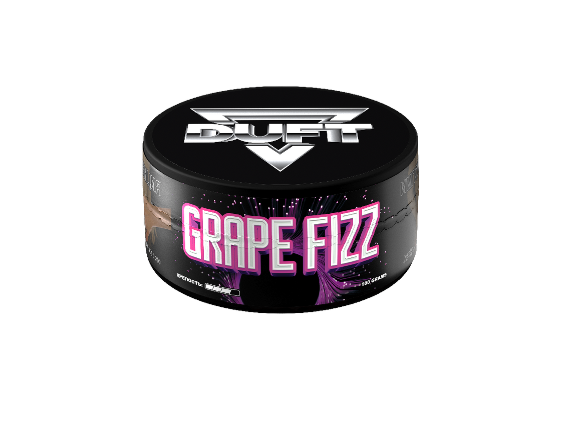 DUFT Grape Fizz Hookah Tobacco 100g offers a sparkling grape soda flavor, delivering a fun and refreshing smoking experience with a fizzy twist.







