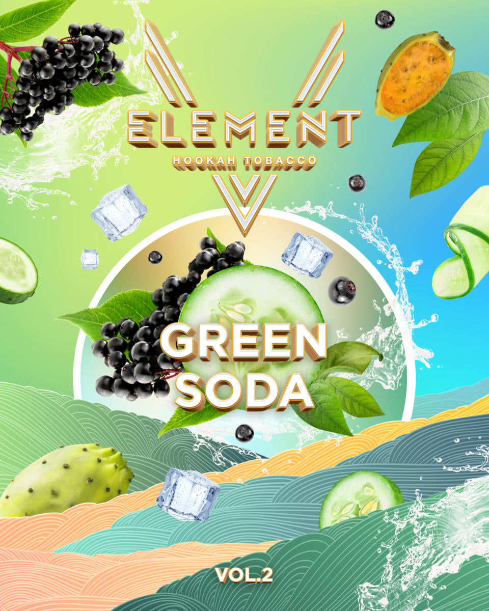 lement Green Soda V-Line 200g offers a refreshing fizzy lime flavor, perfect for hookah enthusiasts seeking a unique citrus smoking experience.






