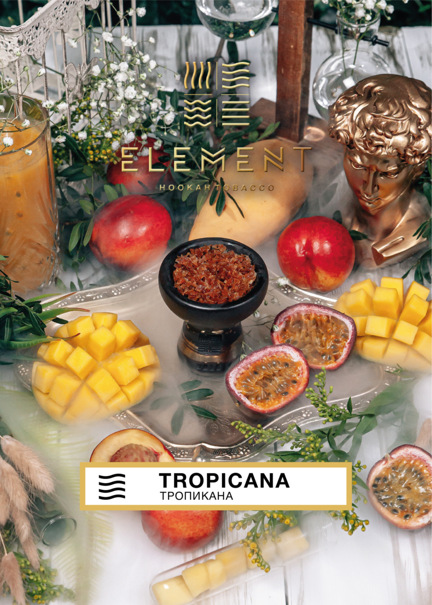 Element Tobacco Tropicana Air Line 200g offers a light, tropical flavor, providing a smooth and refreshing smoke ideal for mellow hookah sessions. Perfect for those seeking a relaxed, fruity experience.