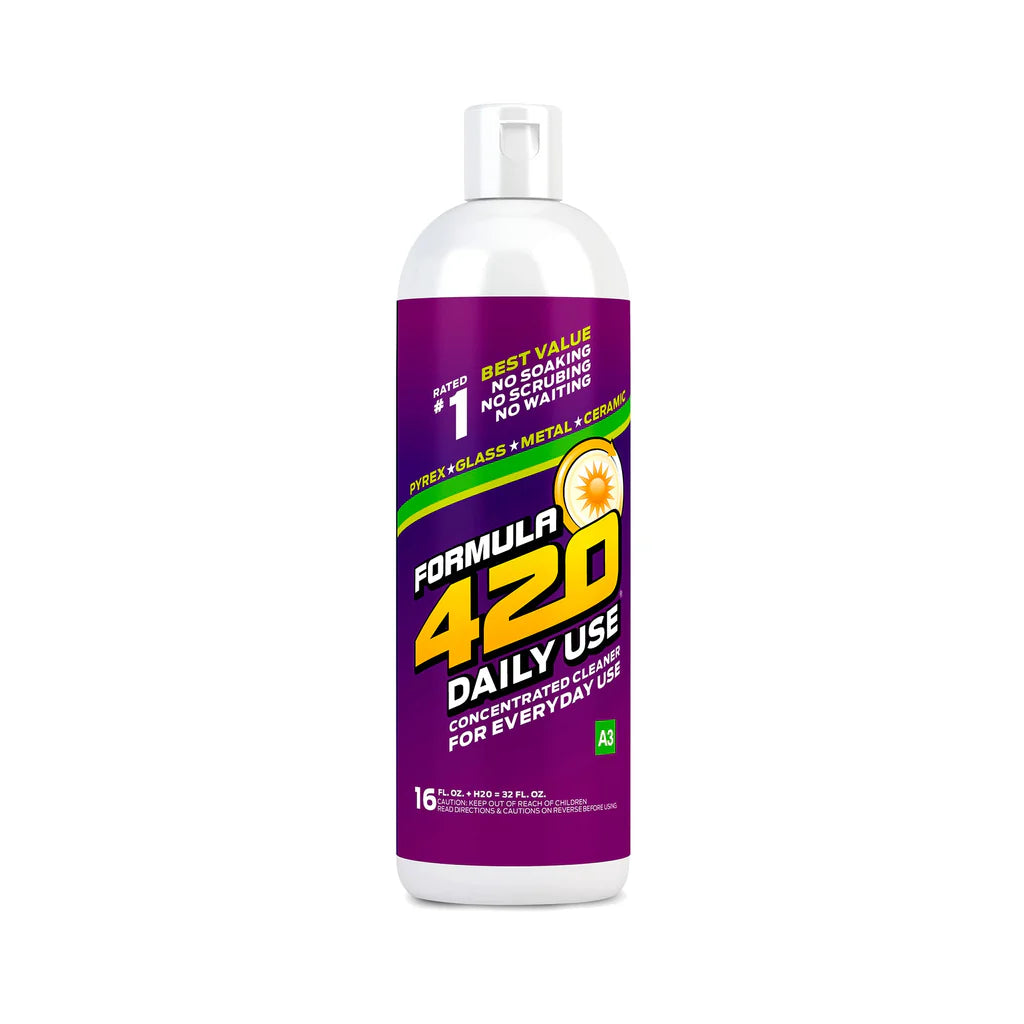 Formula 420 Daily Use Cleaner – Gentle, fast-acting cleaner for glass and metal surfaces. Perfect for regular maintenance and keeping your pieces fresh for everyday use.






