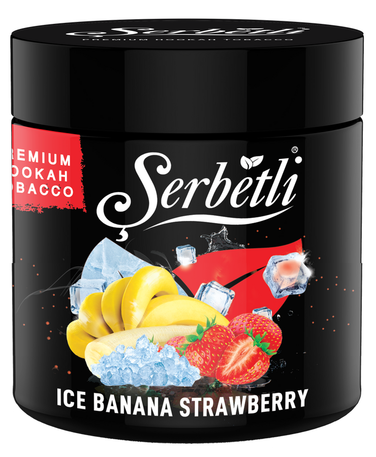 Serbetli Ice Banana Strawberry Hookah Tobacco 50g - Fruity Blend with a Cool Edge