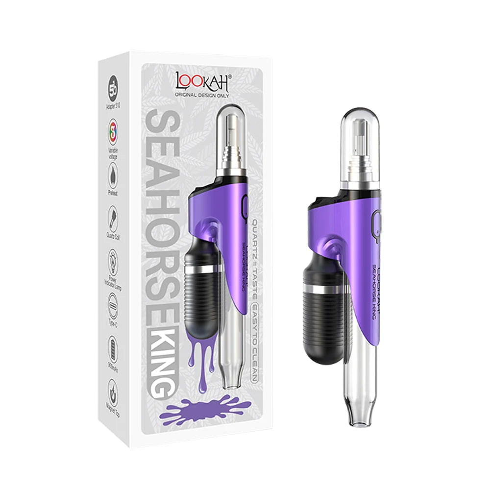  LOOKAH Seahorse King Dab Pen: Portable electric nectar collector. 5 tips, variable voltage. Perfect for on-the-go dabbing.