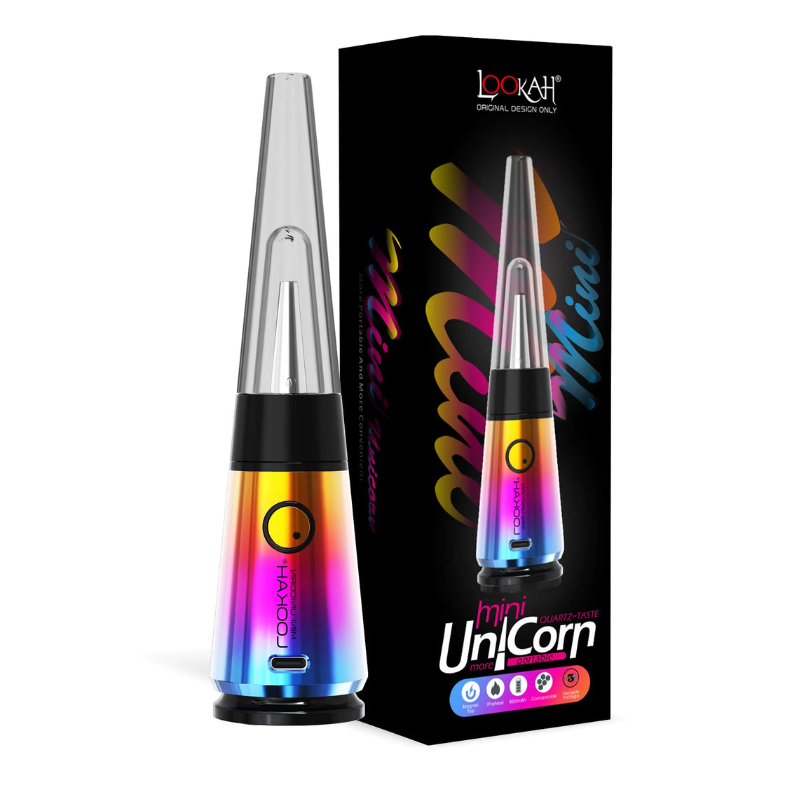  LOOKAH Unicorn Mini Kit: Includes everything for portable dabbing. Rig, coils, tools. 