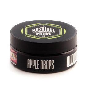 Musthave Apple Drops Hookah Tobacco: Crisp, juicy apple shisha. Multiple sizes available. 