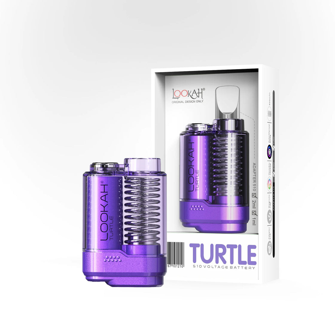 Turtle 510 Thread Battery – Adjustable Voltage Vape Device with 400mAh Battery for Consistent Performance.